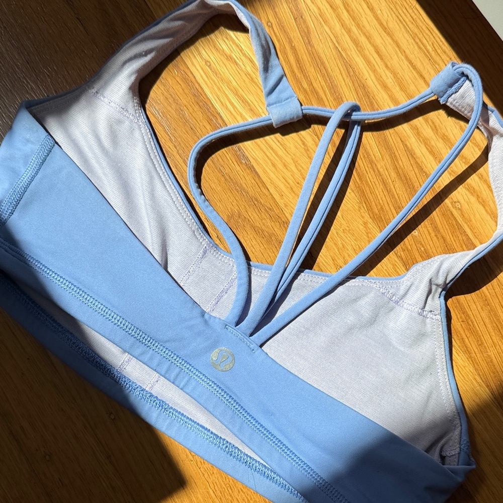 Purple Blue Strappy Sports Bra - Picture 4 of 8